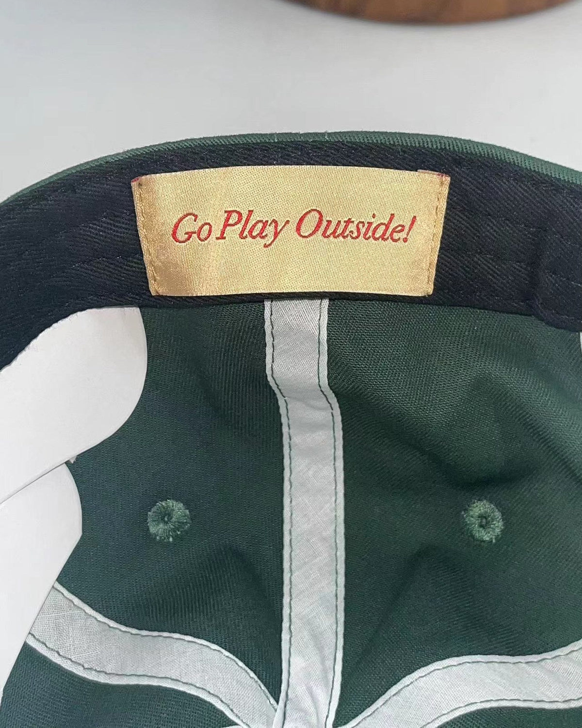 Georgian Bay Dad Cap — Forest Green, inside label
